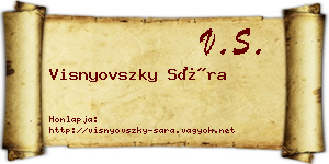 Visnyovszky Sára névjegykártya
